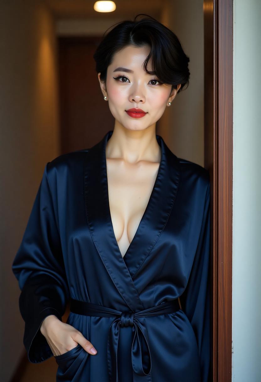 一家人在家中一起准备晚饭